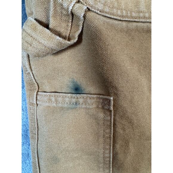 Workwear x Carhartt B11 BRN Washed Duck Work Loose Fit Dungaree Pants SZ 34x32 - Picture 8 of 9